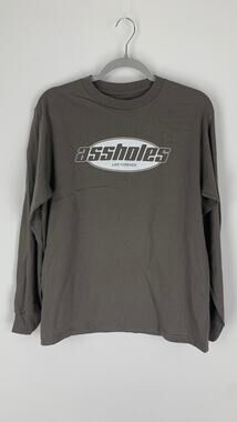 Assholes Live Forever Long Sleeve Tee Shirt Unisex Medium Grey New ALF